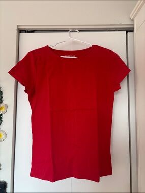 Ellen Tracy Vibrant Red Short Sleeve Crewneck Tee